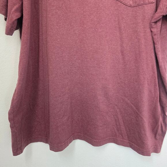 Carhartt Men 2XL Short Sleeve Pocket Shirt Heather Red Original Fit Cotton Blend - Picture 4 of 14